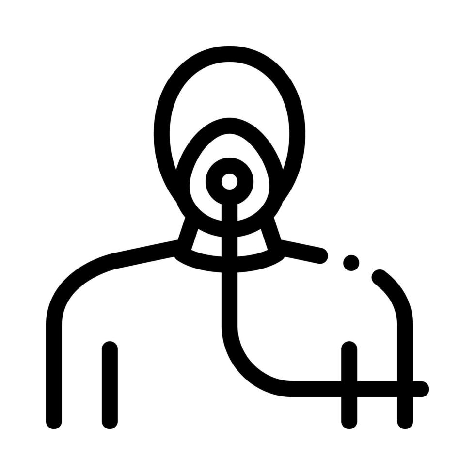 máscara de oxígeno nebulizador para ilustración de vector de icono negro asmático