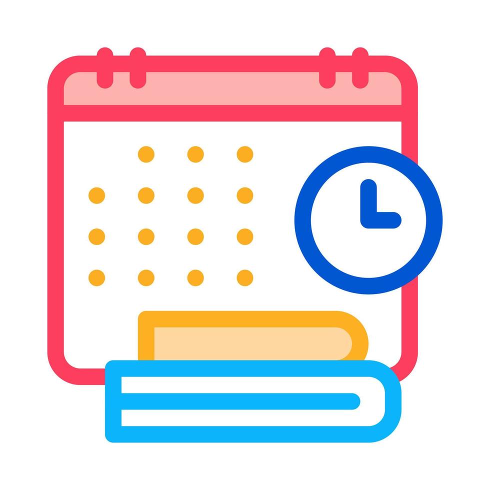 schedule and daily routine of administrator color icon vector illustration