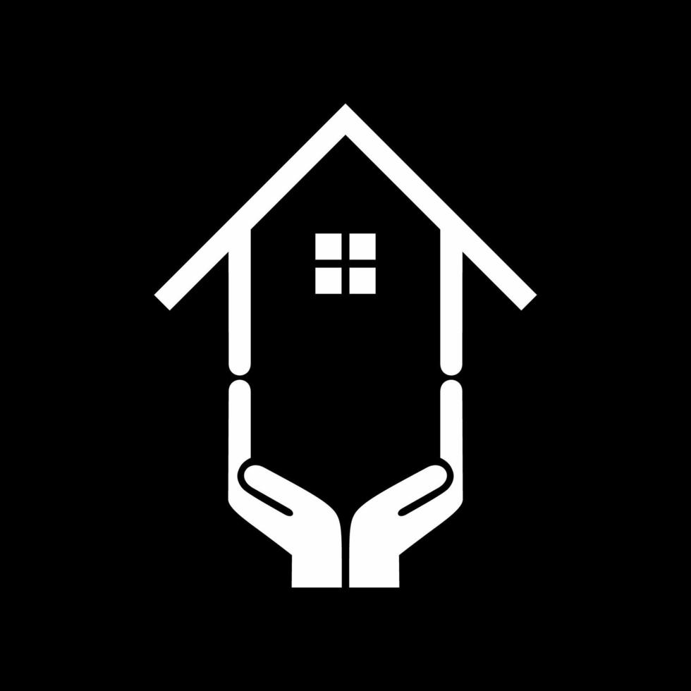 House on Hand Icon Symbol. Dream House Illustration for Logo, Apps, Website or Graphic Design Element. Vector Illustration