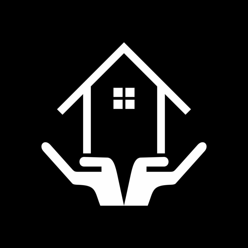 House on Hand Icon Symbol. Dream House Illustration for Logo, Apps, Website or Graphic Design Element. Vector Illustration