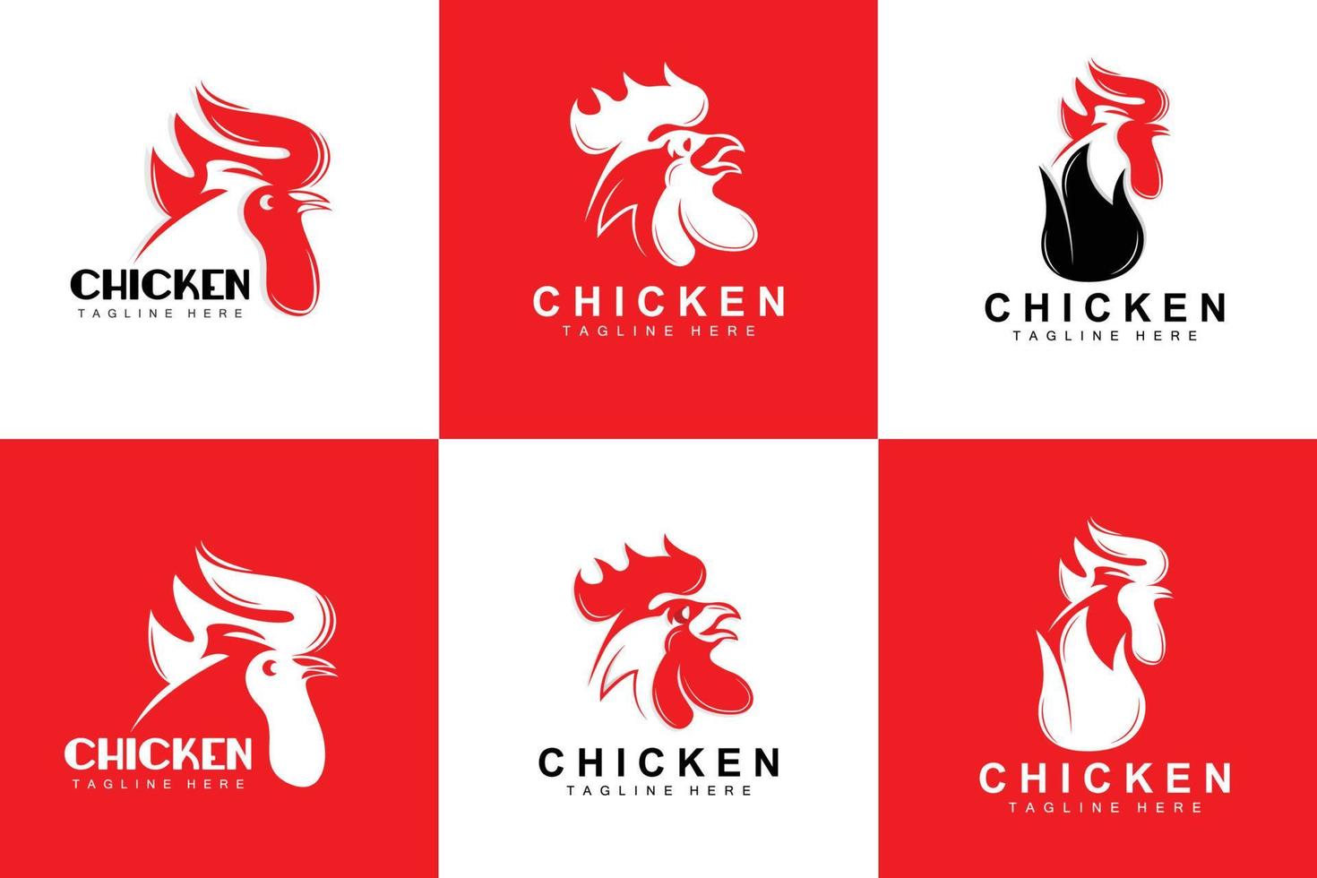 Grilled Chicken Barbecue Logo Design,Chicken Head Vector, Company Brand vector