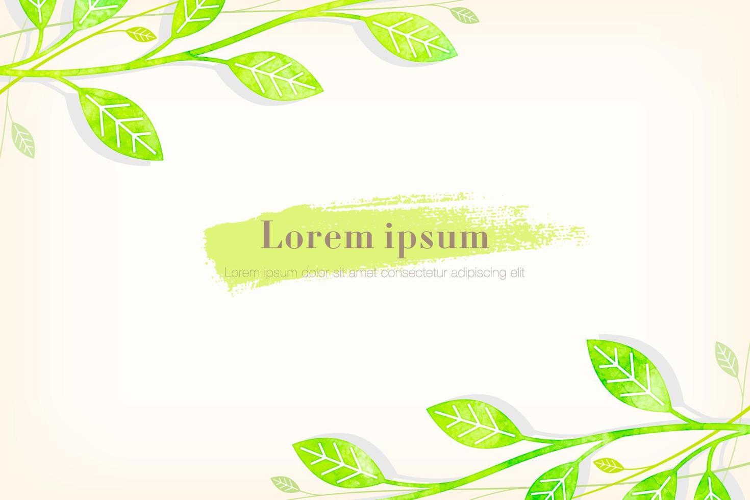 frame with watercolor leaves, for greeting card, eco banners vector
