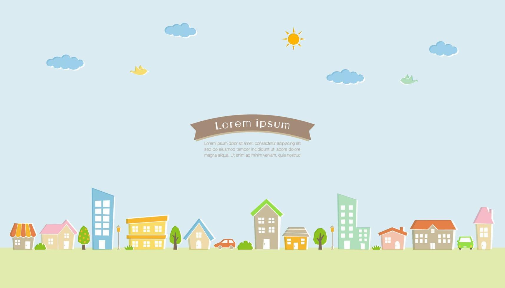vector townscape illustration for background and decoration