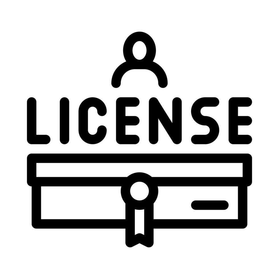 diploma licencia línea icono vector ilustración signo