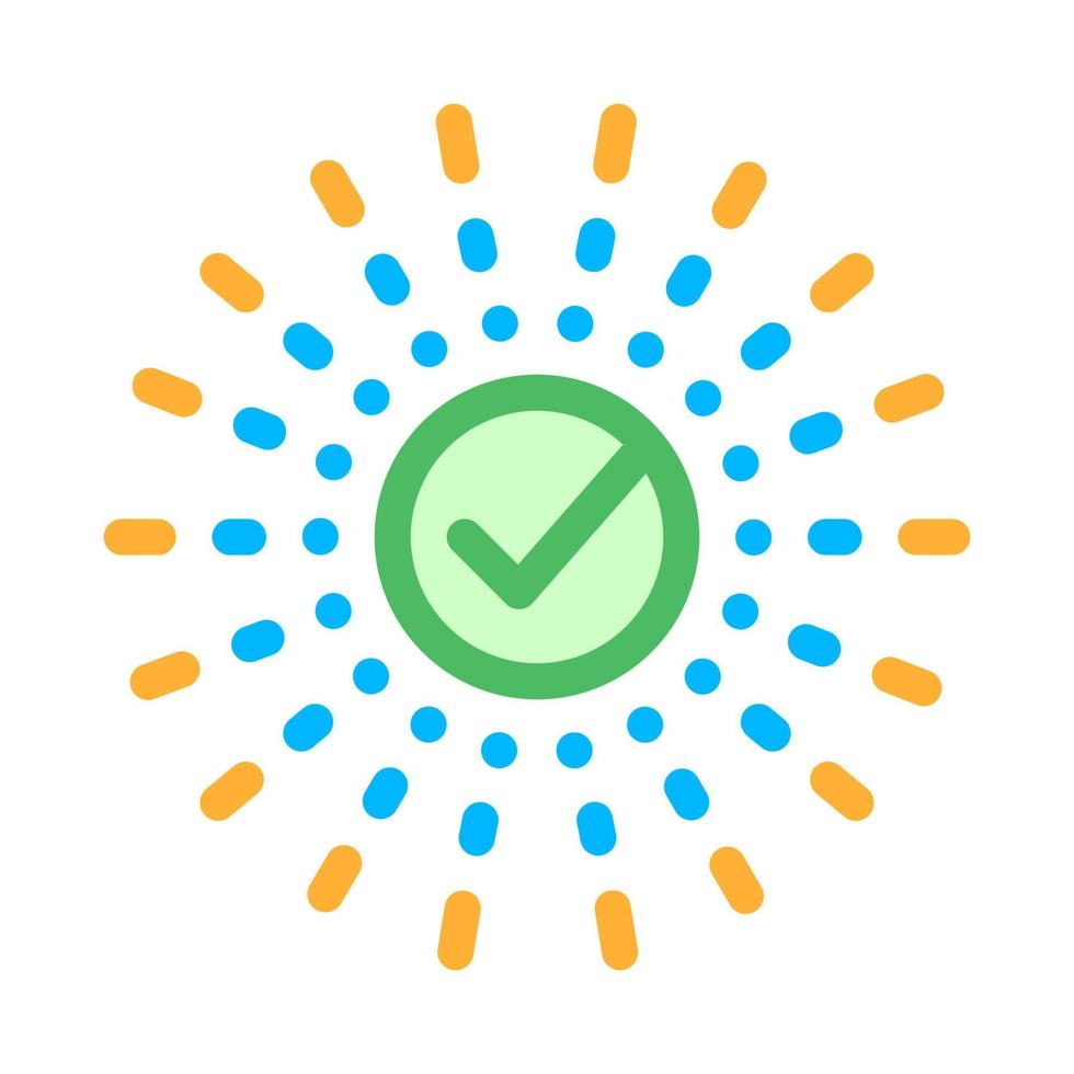 Approved Mark In Center Of Rays Element Vector