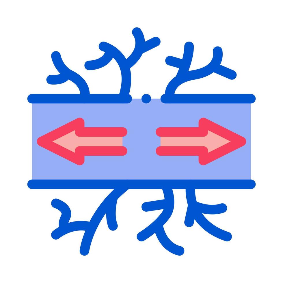 damaged vessel varicose disease color icon vector illustration