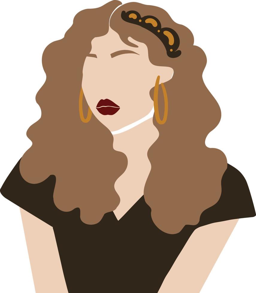 ilustración abstracta de mujer de pelo largo vector