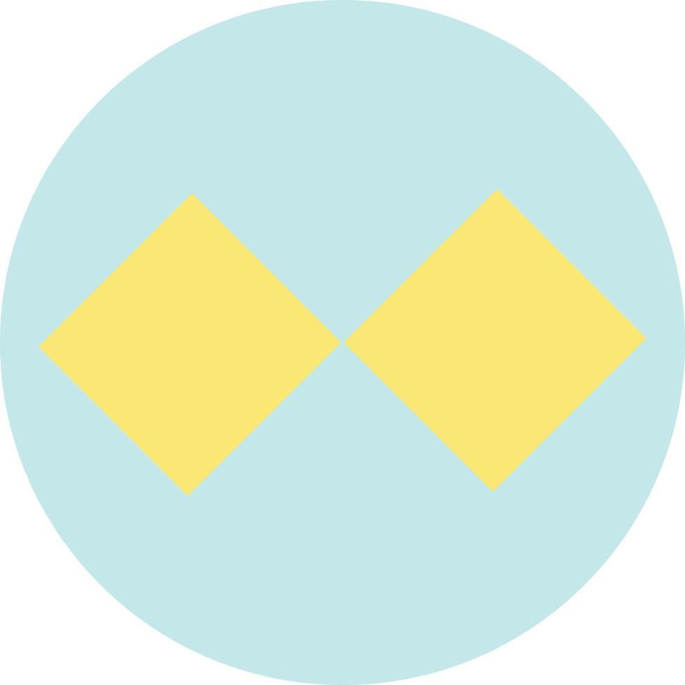 Double squares in circle illustration vector