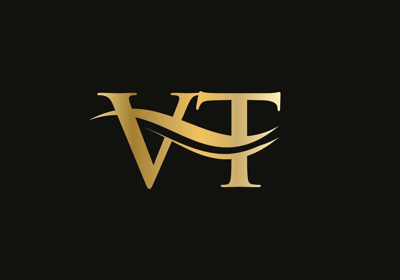 Initial Letter VT Linked Logo for business and company identity. Modern Letter VT Logo Vector Template with modern trendy
