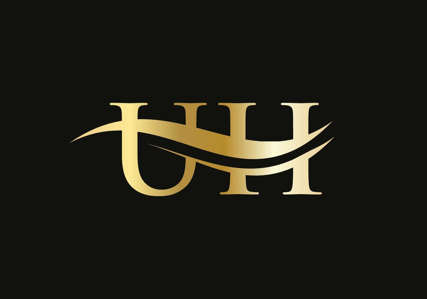 Initial monogram letter UH logo design Vector. UH letter logo design with modern trendy vector