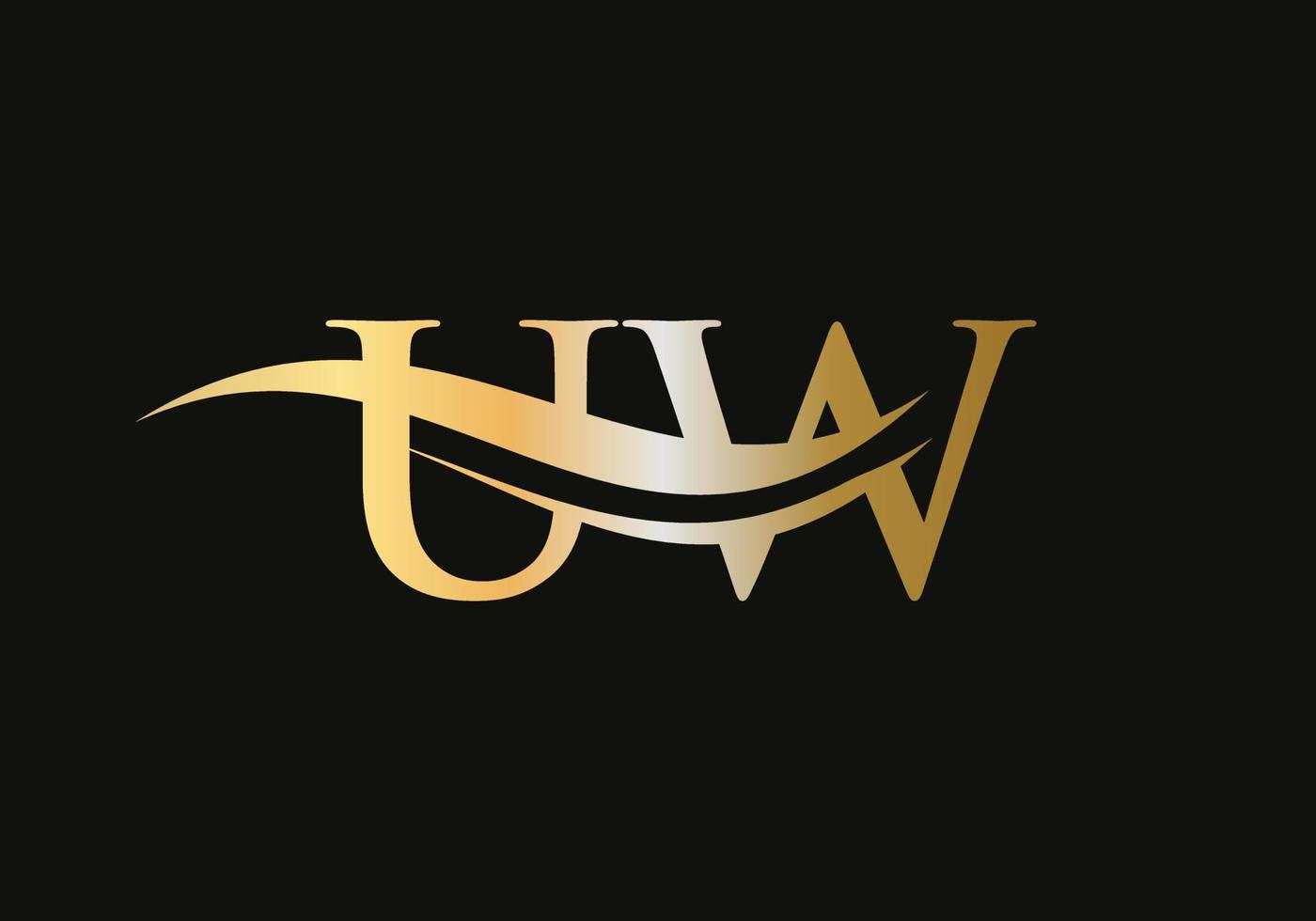 letra inicial uw logotipo vinculado para la identidad comercial y de la empresa. plantilla de vector de logotipo de letra uw moderna con moda moderna