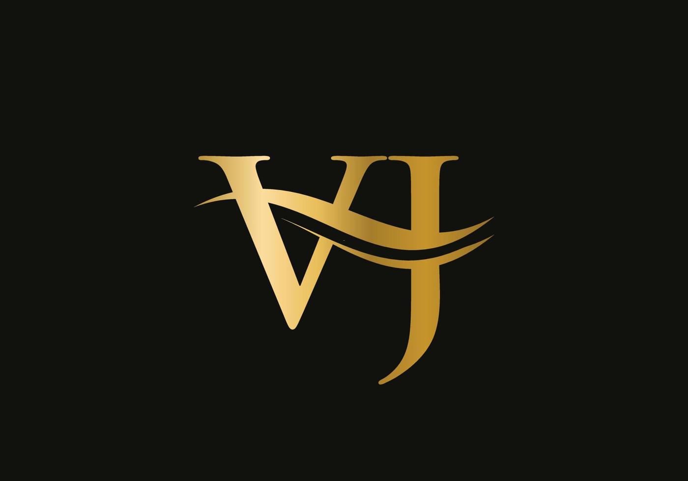 Letter VJ Logo Design for business and company identity. Creative VJ letter with luxury concept vector