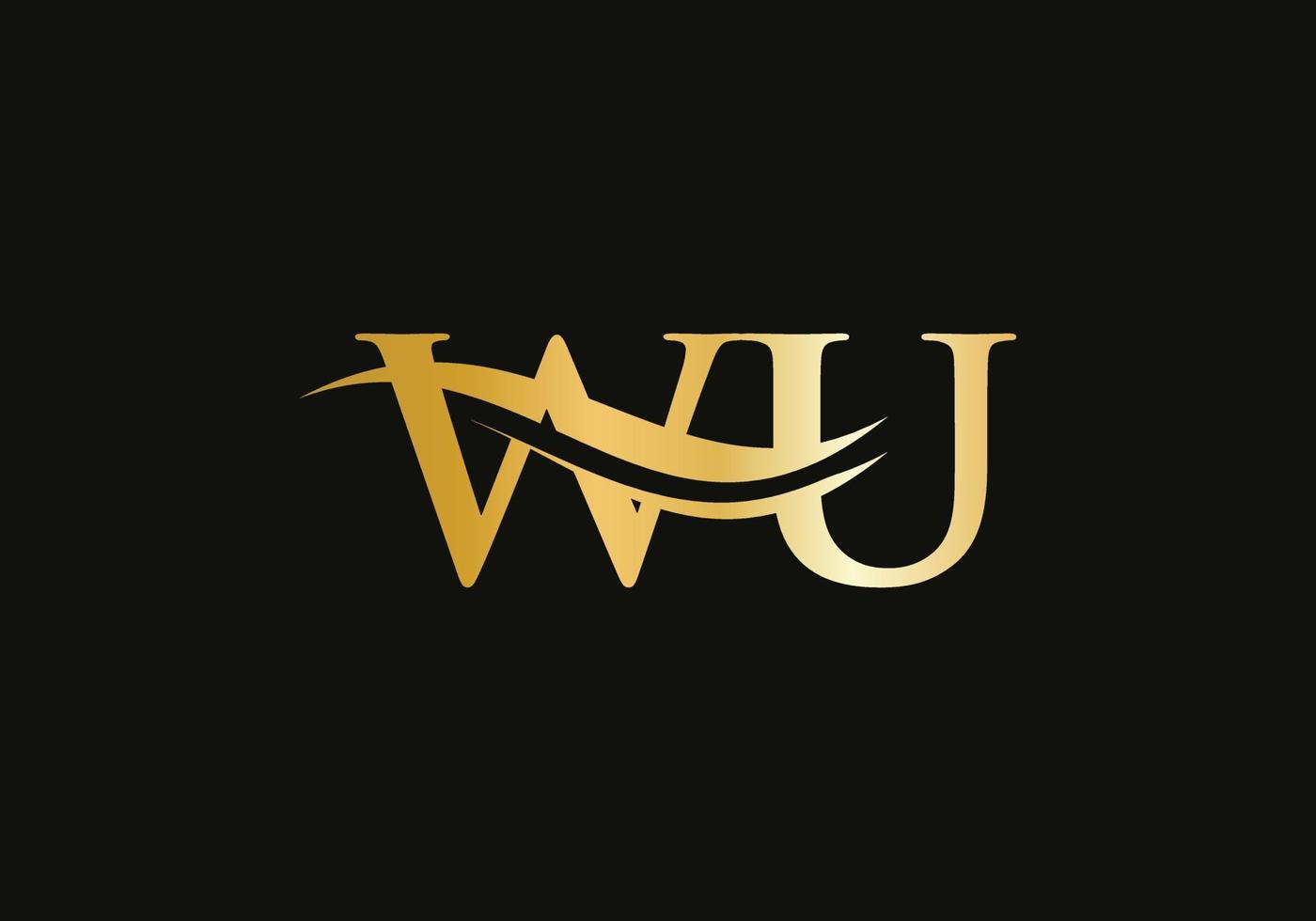 Modern WU logotype for luxury branding. Initial WU letter business logo design vector