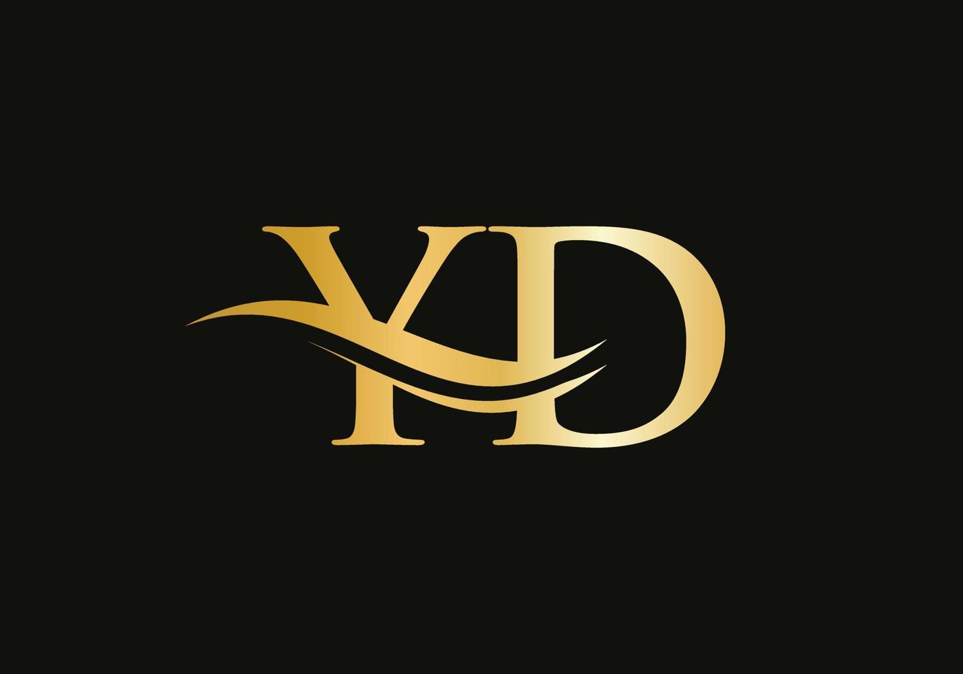 Gold YD letter logo design. YD logo design with creative and modern trendy vector