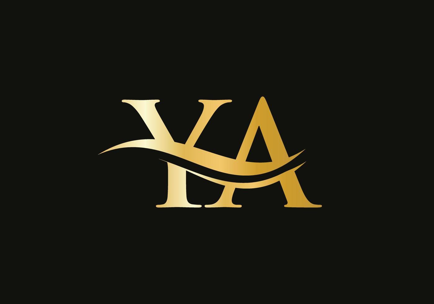 Initial YA letter linked logo vector template. Swoosh letter YA logo design. Y A Logo design with modern trendy