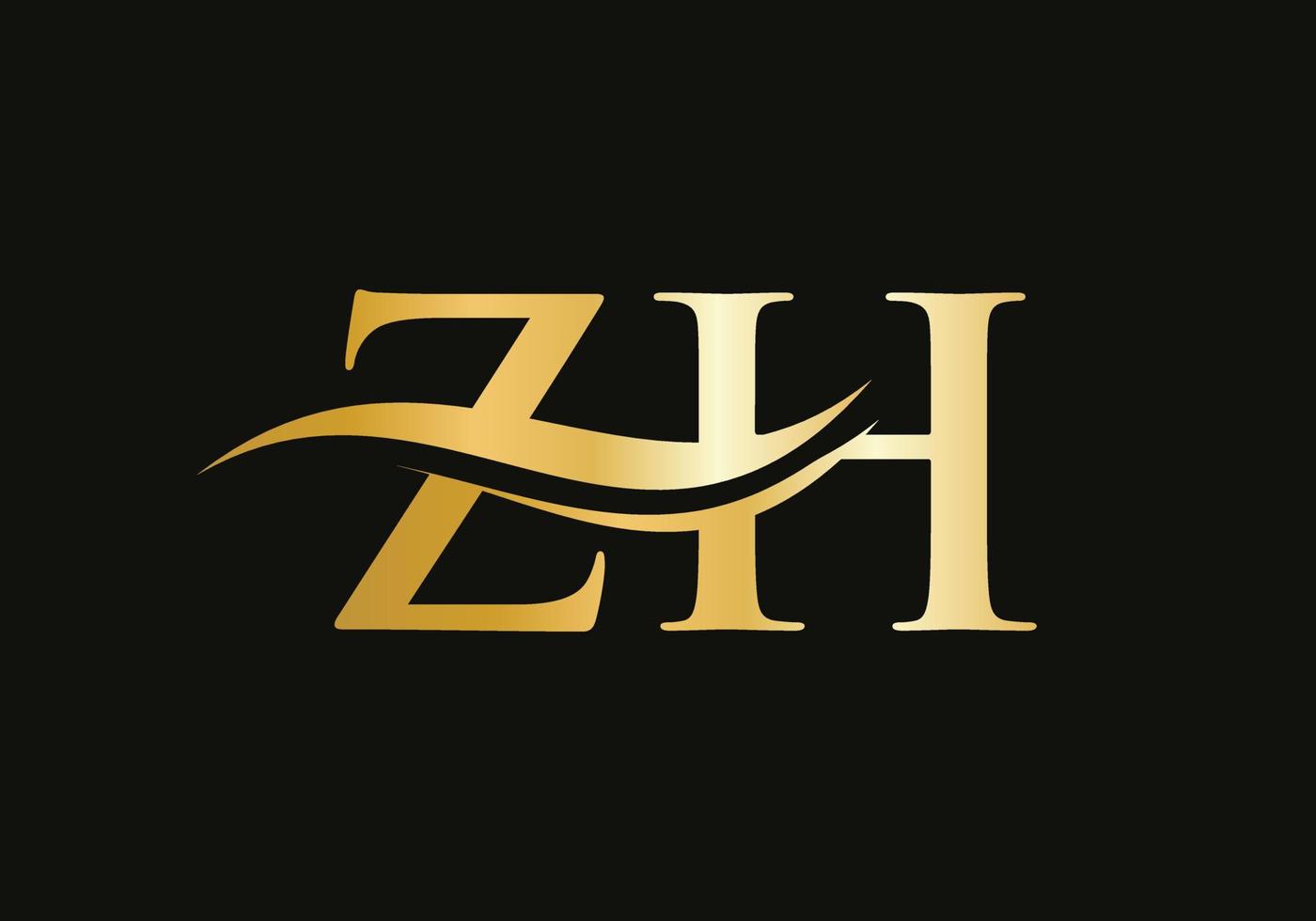 Initial monogram letter ZH logo design Vector. ZH letter logo design with modern trendy vector