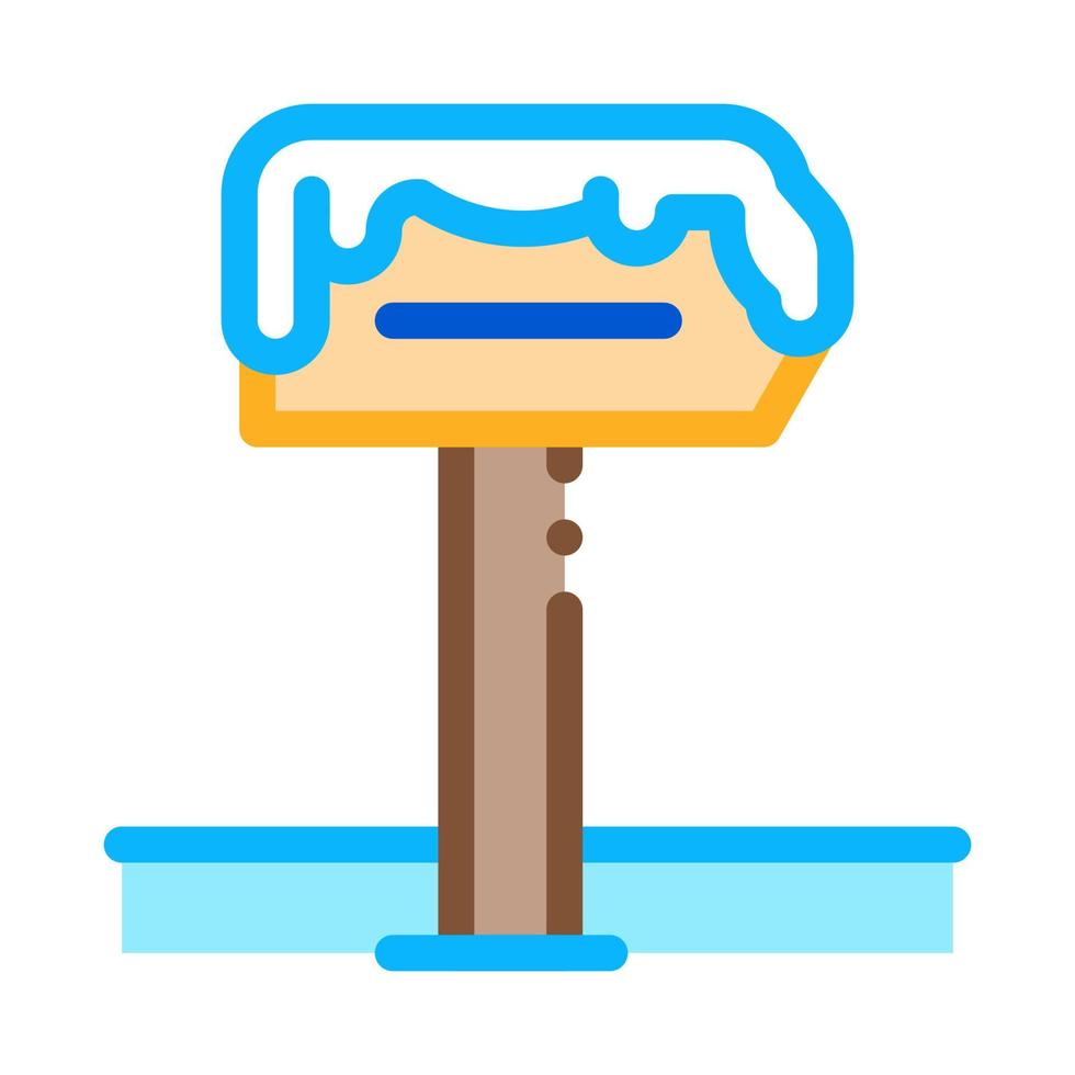 snowy nameplate icon vector outline symbol illustration