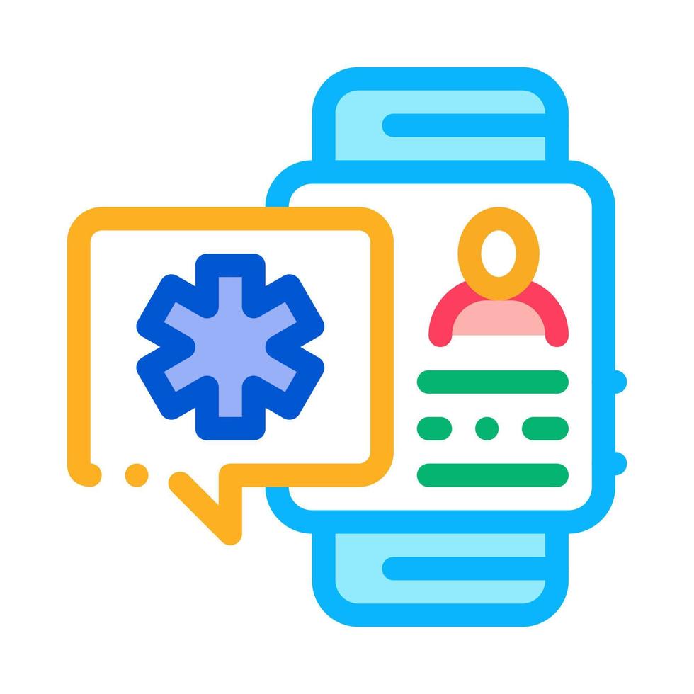 smart watch health diagnostic color icon vector illustration