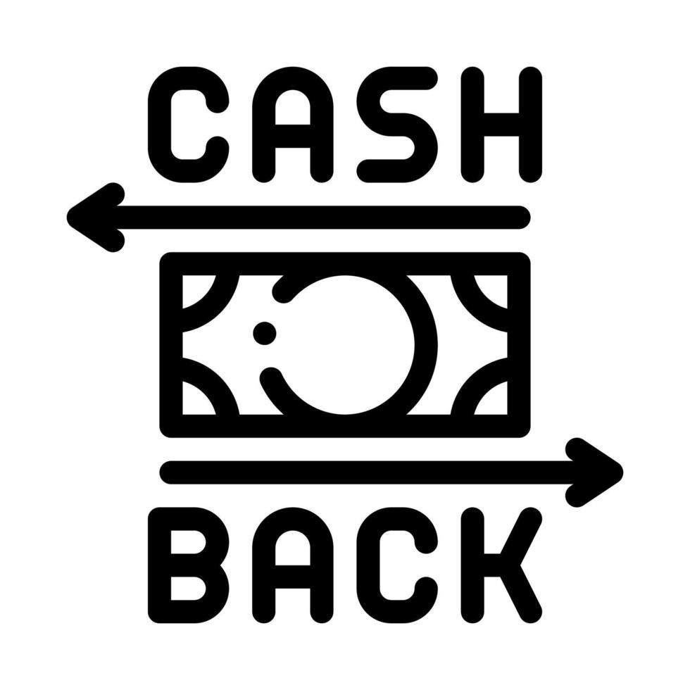 cash back black icon vector illustration