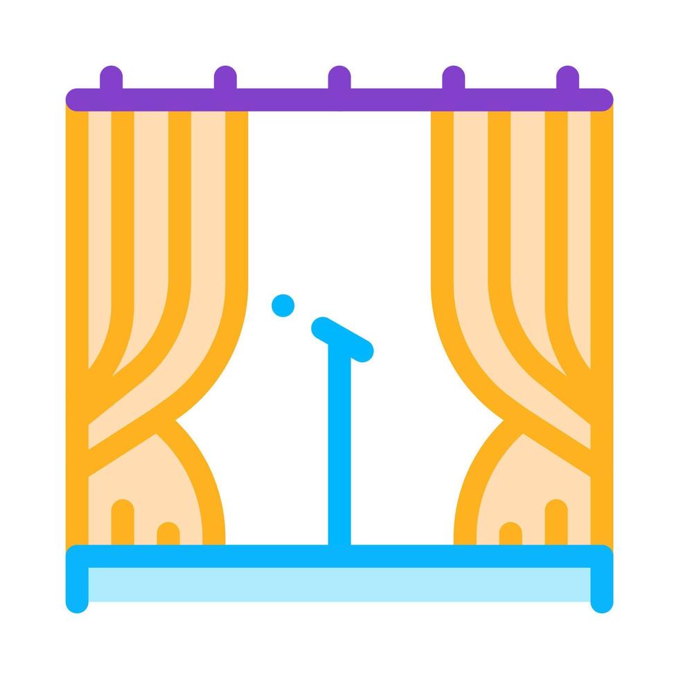 Theater Scene With Microphone Music Element Vector