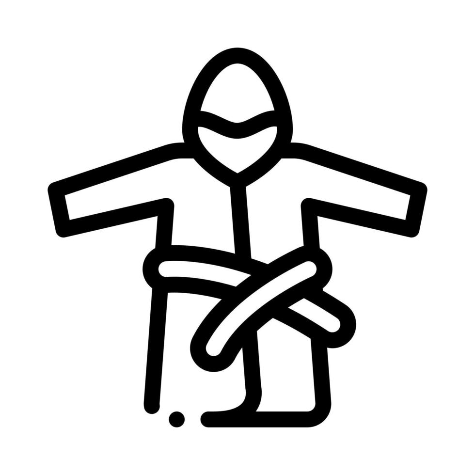 bathrobe clothes icon vector outline symbol illustration