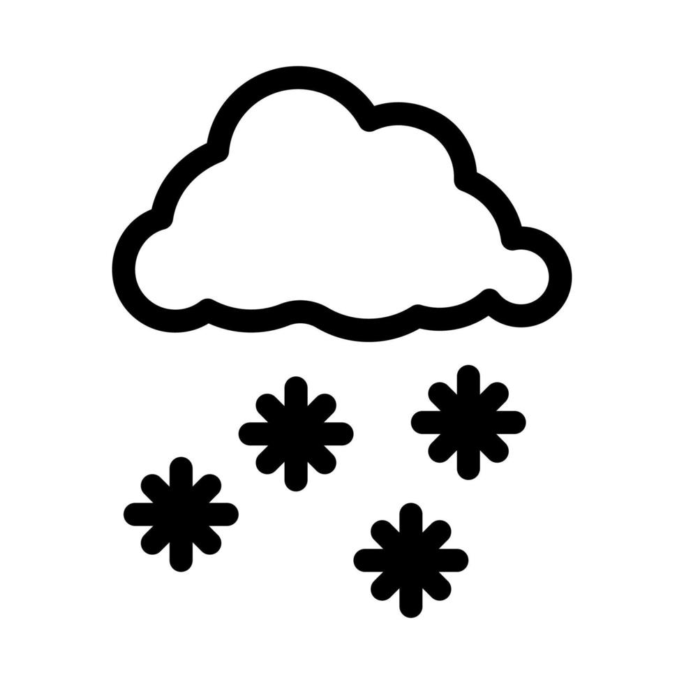 snow weather icon vector outline symbol illustration