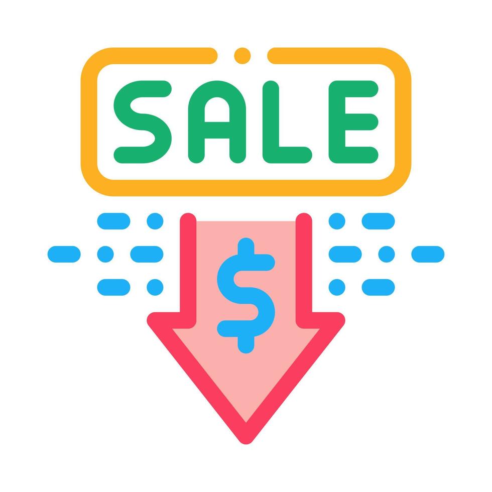 selling price discount color icon vector illustration