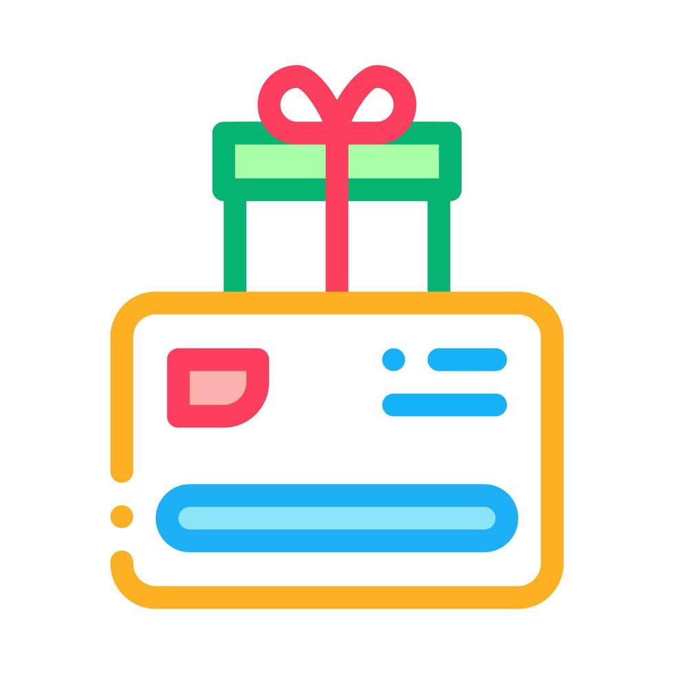 regalo de tarjeta de descuento para ilustración de vector de icono de color de cliente