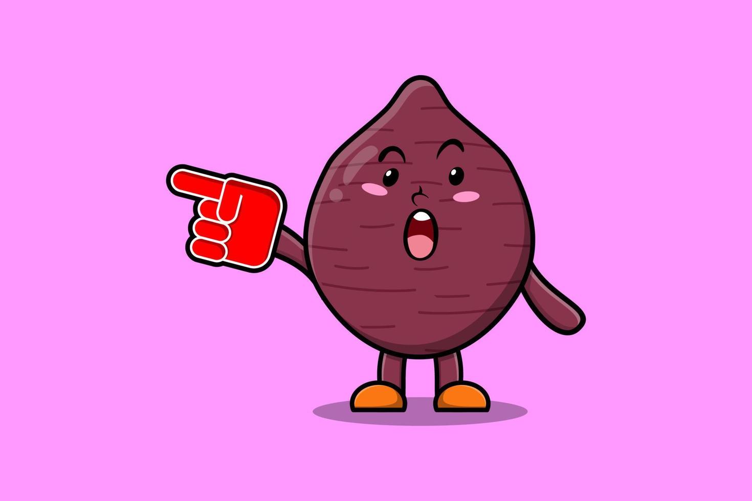 batata de dibujos animados lindo con guante de dedo de espuma vector