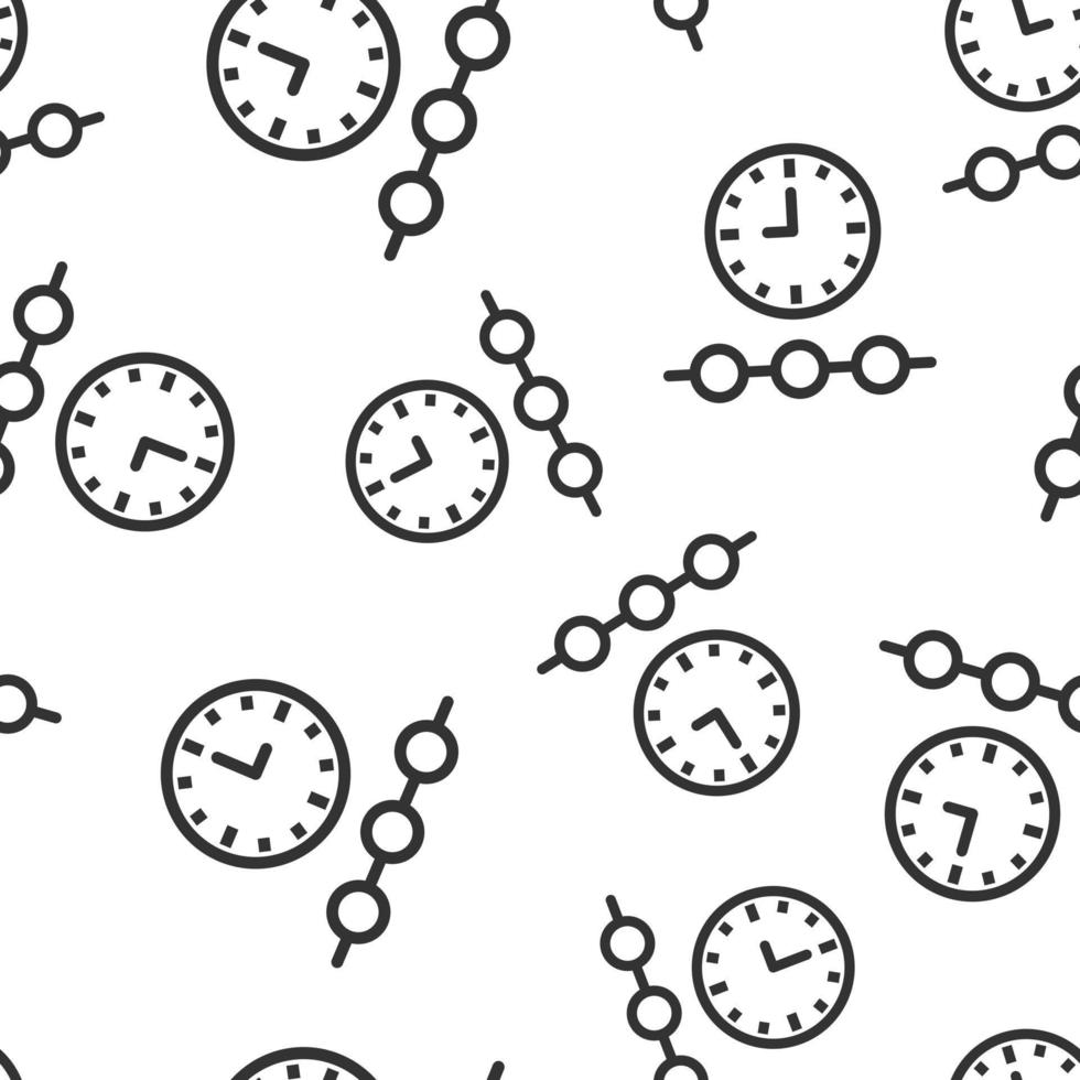Timeline icon in flat style. Progress vector illustration on white isolated background. Diagram seamless pattern business concept.