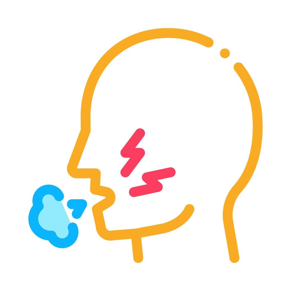 cough asthma color icon vector illustration