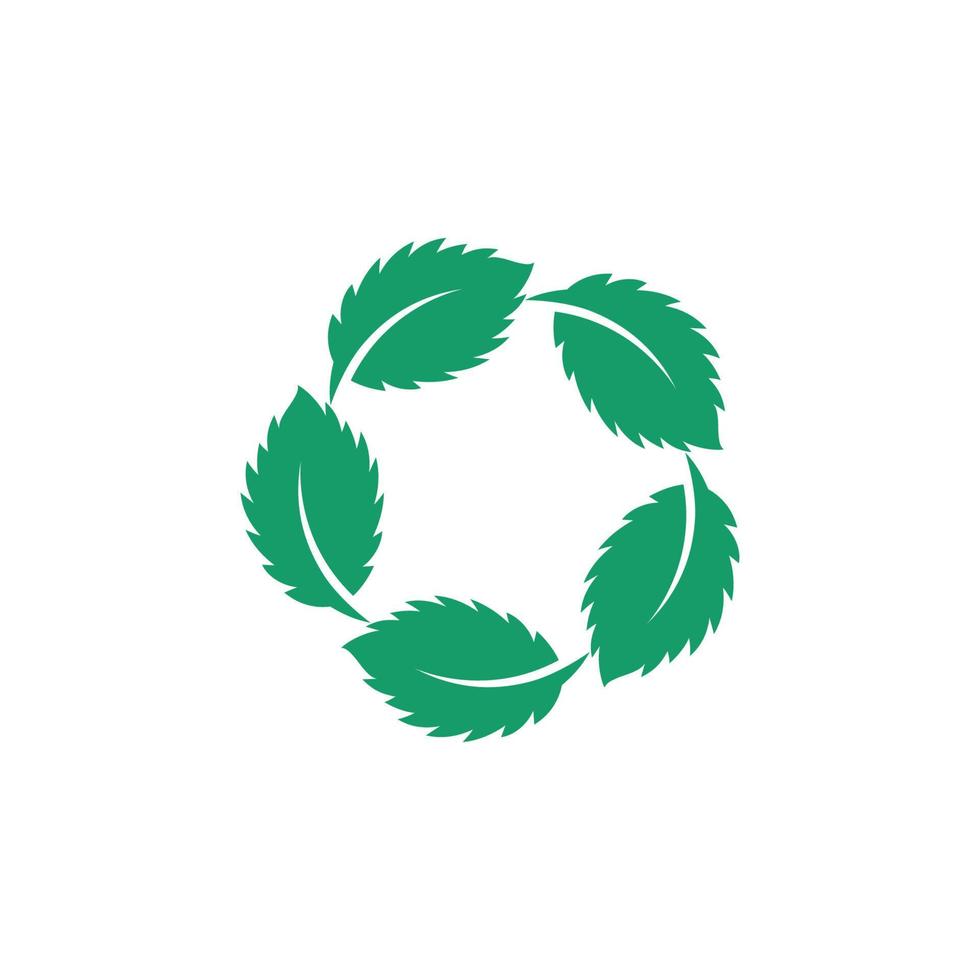 Mint leaves flat vector icon