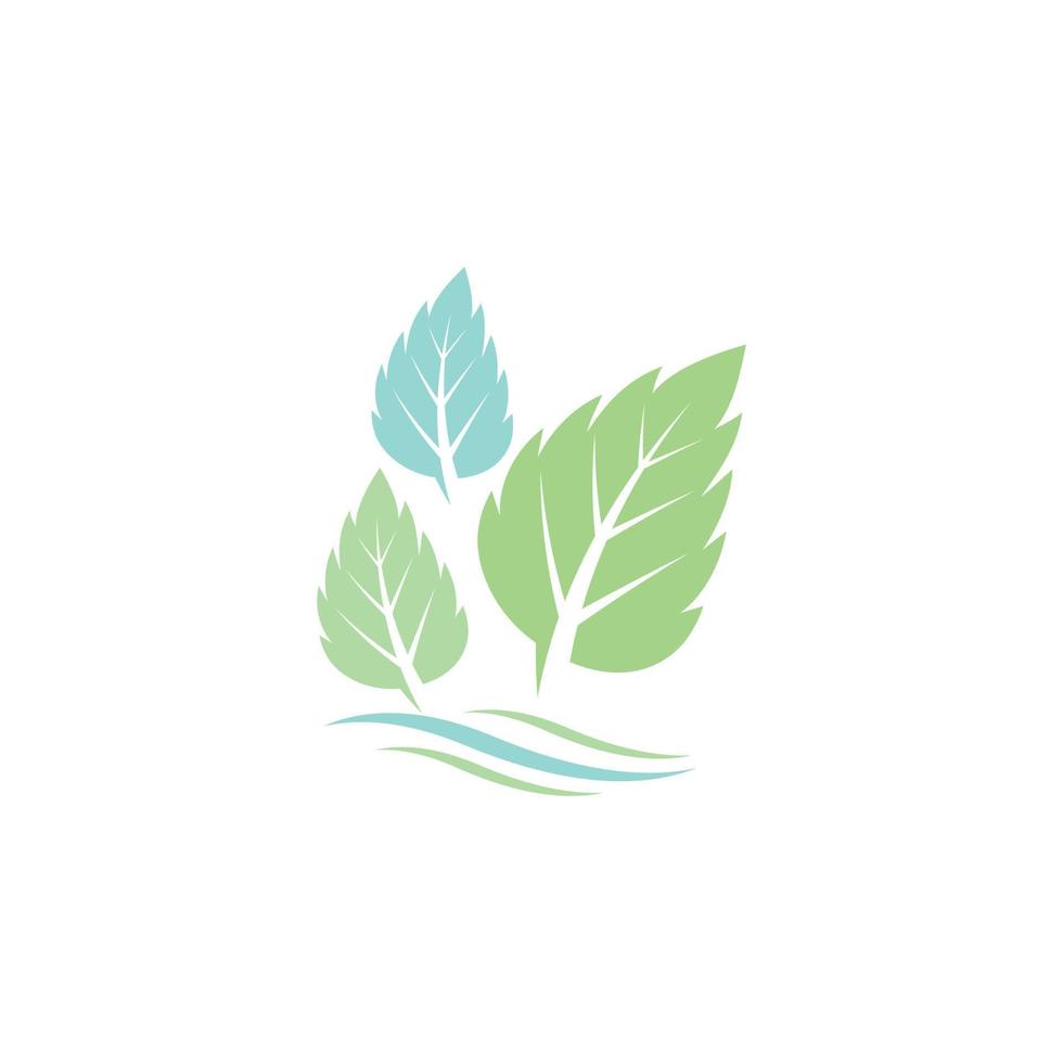 Mint leaves flat vector icon