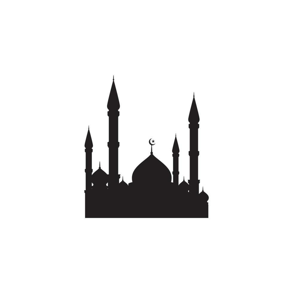 ilustración de vector de icono musulmán de mezquita