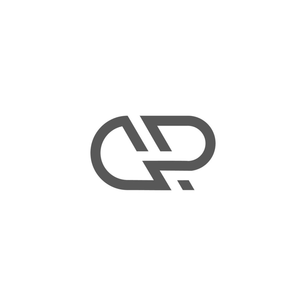 abstract letter cp simple geometric line flat logo vector