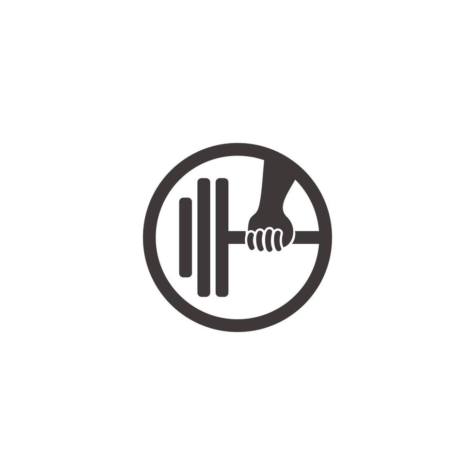 weight lifting hand grip silhouette geometric logo vector