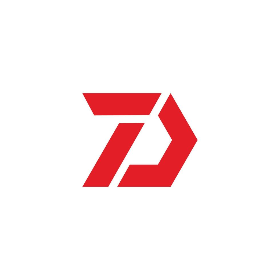 letter td motion polygonal geometric simple logo vector