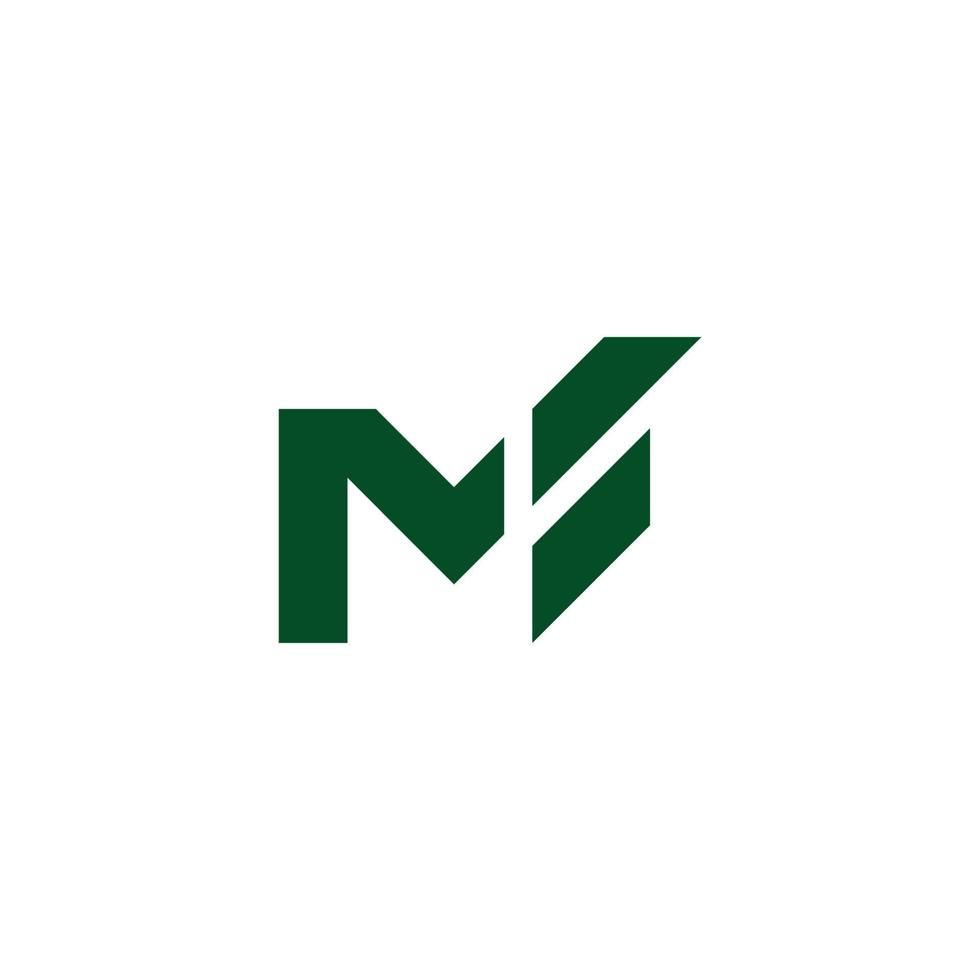letter m check mark business finance green logo vector