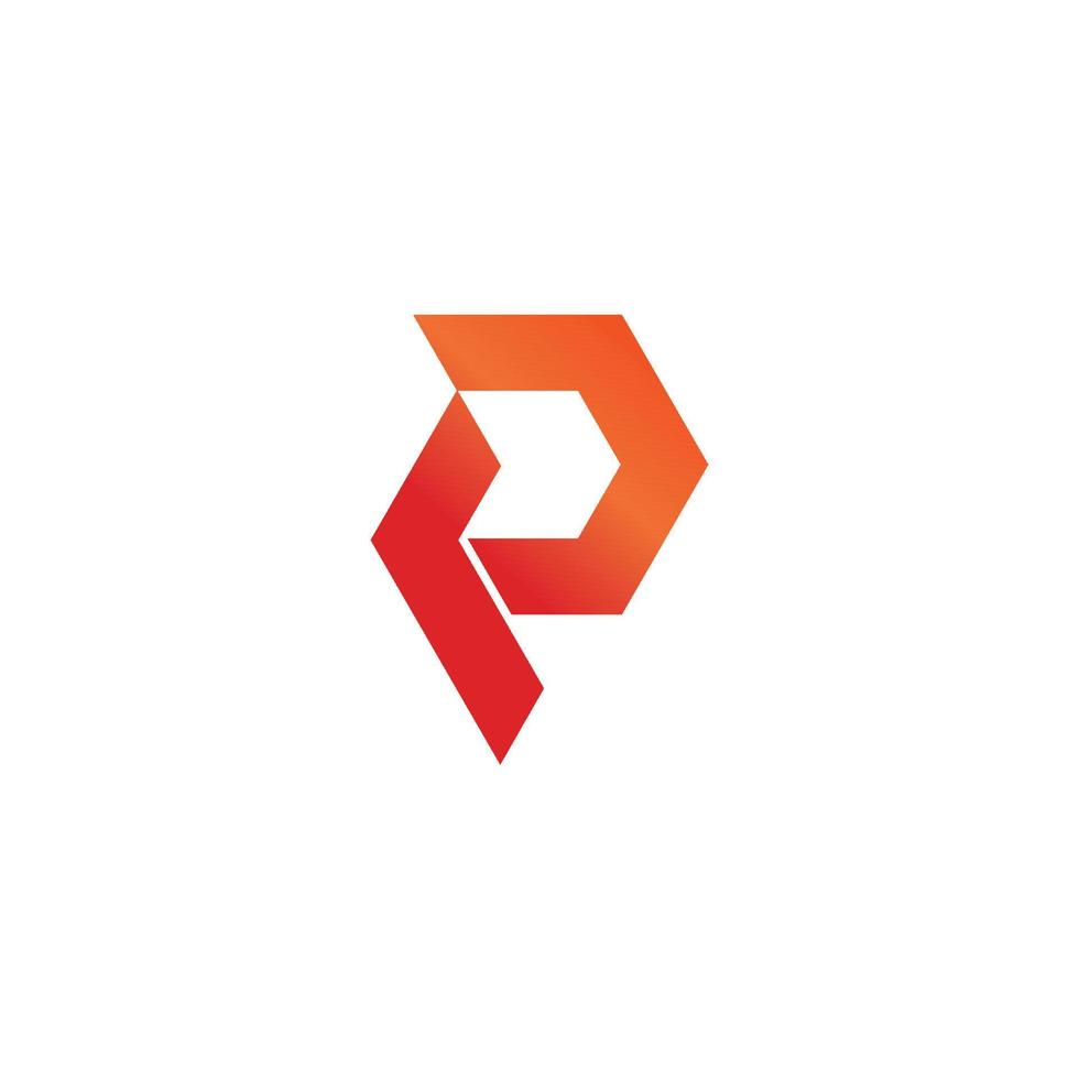 letter p motion gradient arrow hexagon logo vector