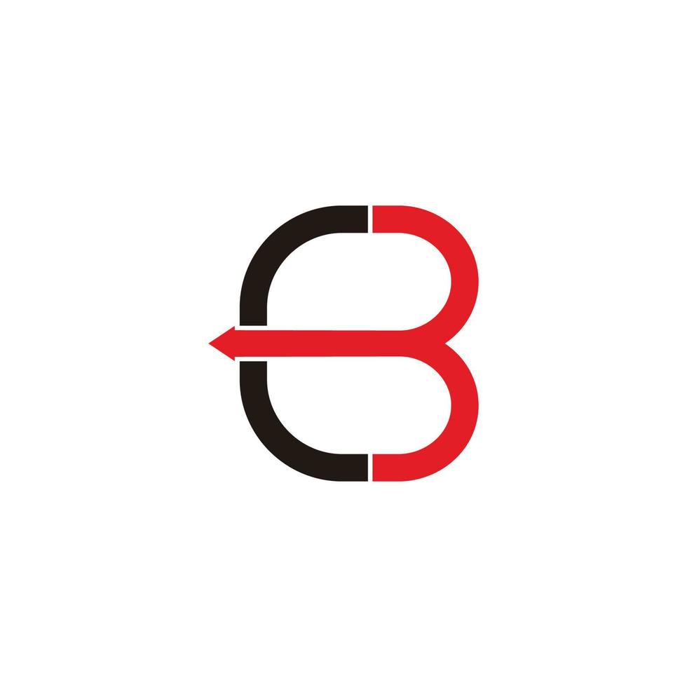 letter cb motion arrow simple geometric logo vector