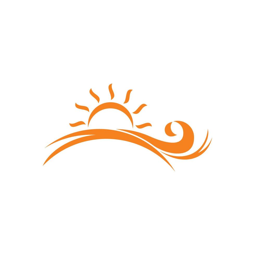 monogram sun waves horizon symbol logo vector