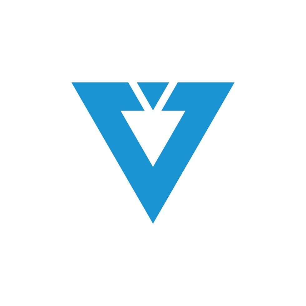 letter v triangle geometric simple design logo vector