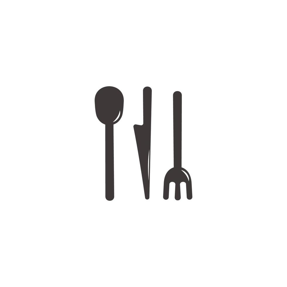 cuchara tenedor cuchillo comida herramientas silueta símbolo vector