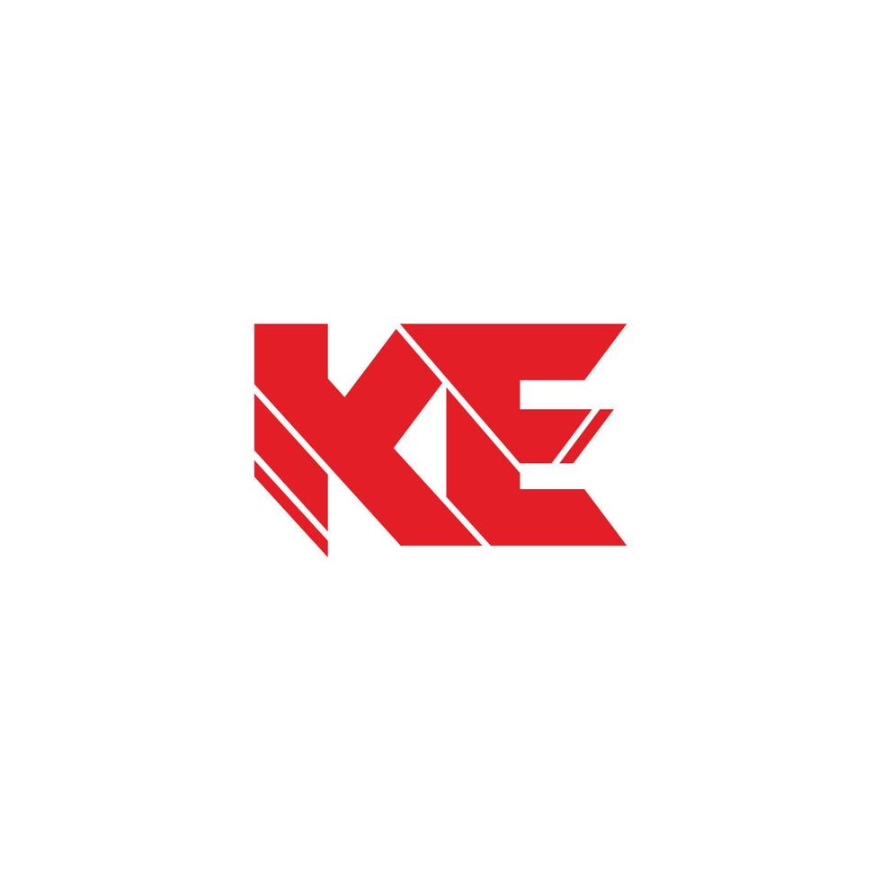 letter ek simple geometric slice design logo vector