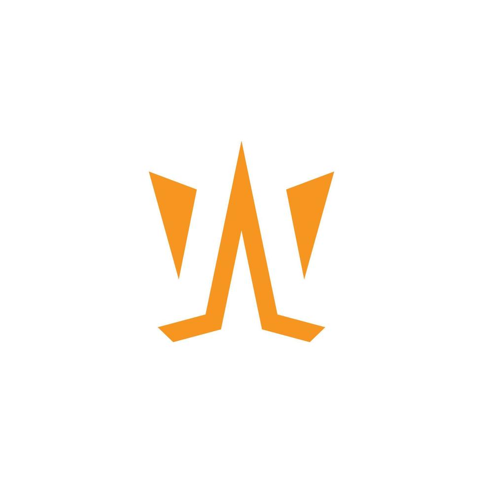 letter w simple 3d flat geometric logo vector