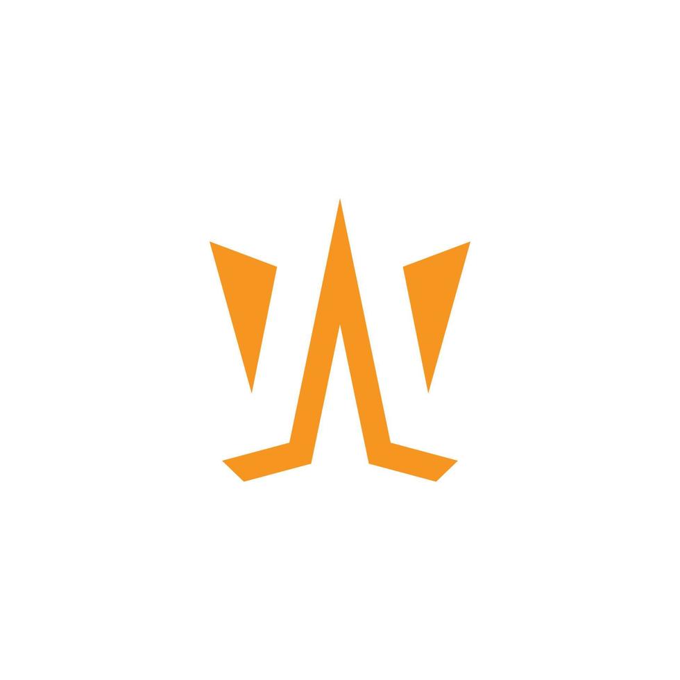 letter w simple 3d flat geometric logo vector