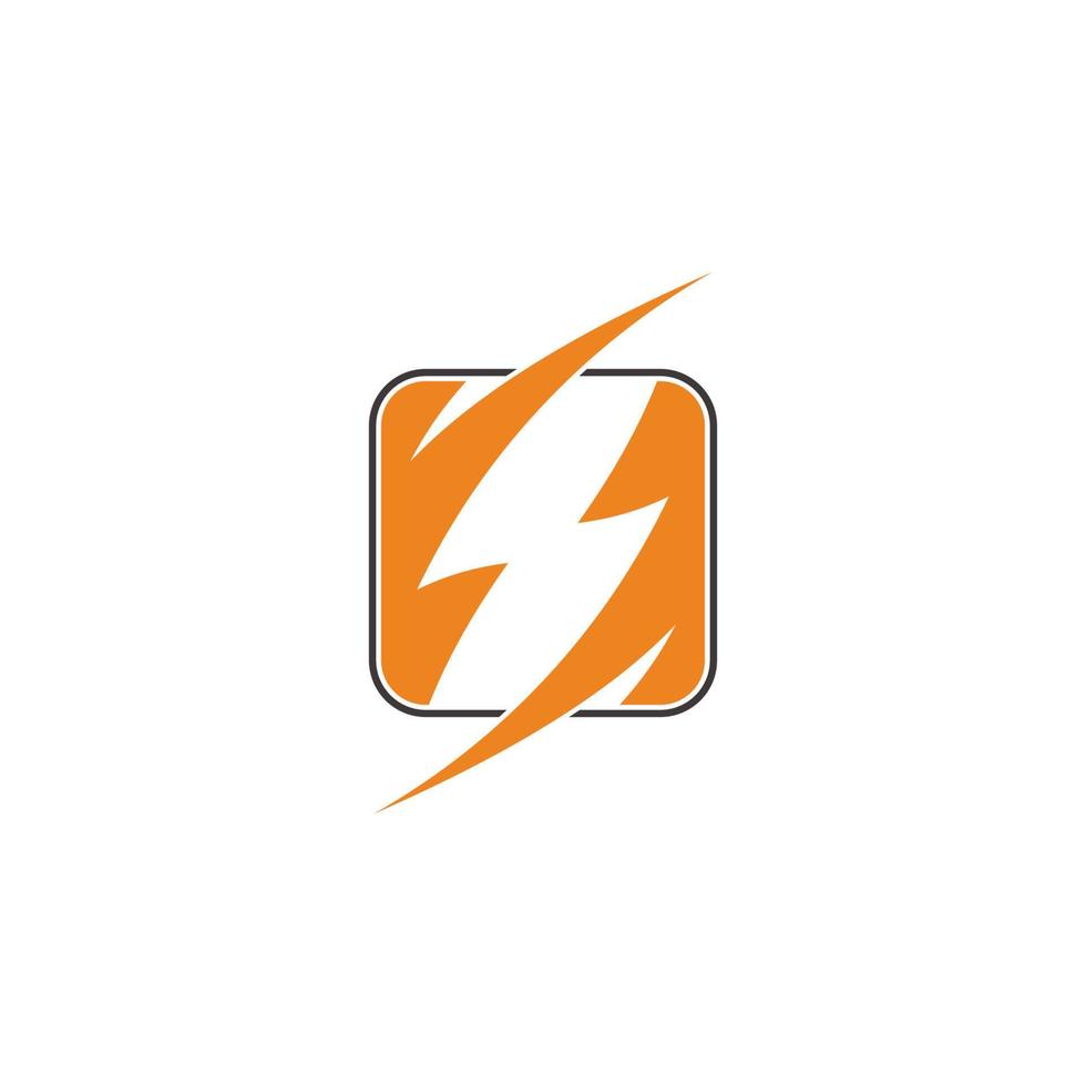 thunder shape square motion logo vector