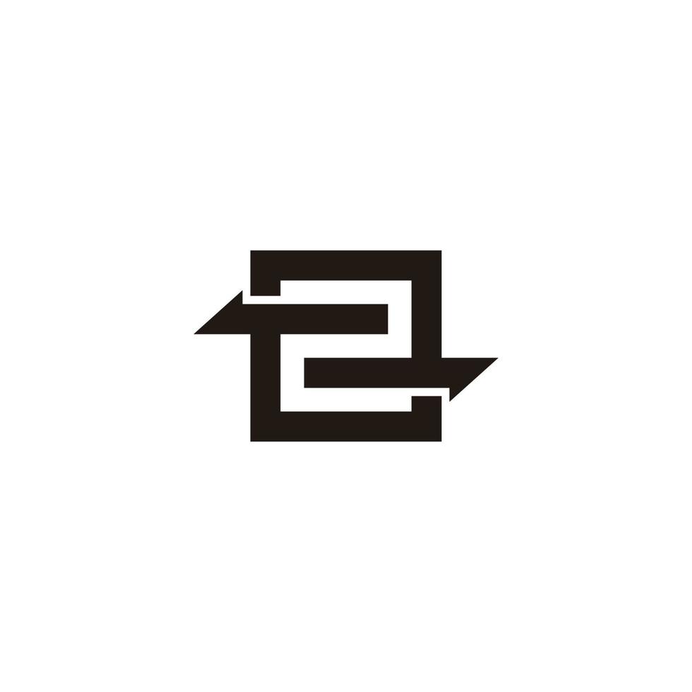 number two opposite arrow square logo vector