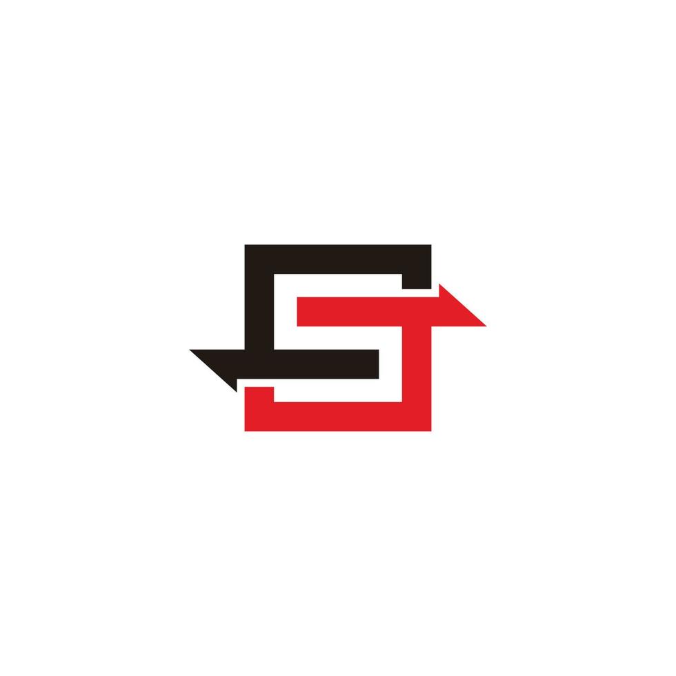 letter s exchange arrow square logo vector