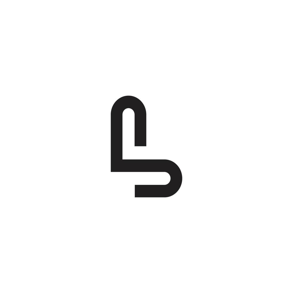 letter b simple loop geometric line logo vector